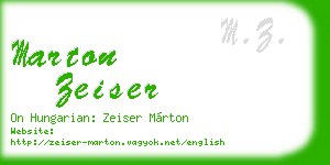 marton zeiser business card